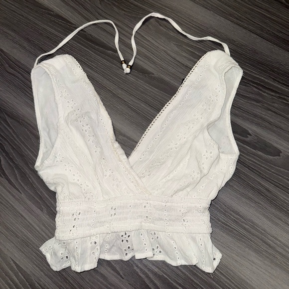 Angie sleeveless crochet knit halter top tank Size XS White - Picture 1 of 8